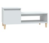 vidaXL Mesa de centro madera contrachapada 100x50x45 cm Blanco, Negro, Blanco brillante Mesita de Salón o Comedor o Auxiliar Mesa de Café Meuble Salón