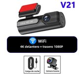 V21 Dash Cam 4K for Cars WIFI GPS Front and Rear Camera Car Dvr Video Recorder Rear View Camera Vehicle Black box Car accessory