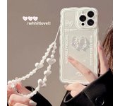 Bow-Knot Lanyard Clear Phone Case For iPhone15 14 13 12 11 Pro Xs Max X Xr  Soft  Bracelet Cover Design Fundas