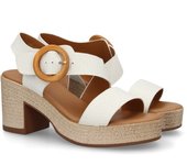 PuntoSalao Sandalias de plataforma y tacón en yute para mujer color blanco VR5-1610