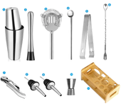 1/3/6/9/11pcs Cocktail Shaker Set Stainless Steel Bartender Kit Cocktail Mixer Wine Martini Boston Shaker Party Bar Tools