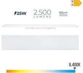 Edm Regleta Led 25w 6400k Luz Fría 2500lm 12x60x4,5cm