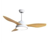 FABRILAMP Ventilador de Techo Hayate 48W DC Blanco y Haya 3 Aspas - Diseño Elegante y Características Técnicas Avanzadas