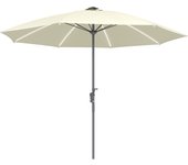 Outsunny Sombrilla Terraza Exterior con Luces LED Ø300x256 cm Sombrilla de Jardín con Manivela Techo de Ventilación Protección UV50+ y Poste de Aluminio Parasol para Patio Piscina Playa Crema
