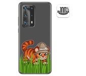 Tumundosmartphone Funda Gel Transparente para Huawei P40 Pro diseño Tigre Dibujos