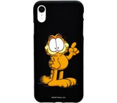 Funda original compatible con iPhone XR Negro con un diseño de Garfield Expresivo
