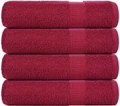vidaXL Toallas de Mano 4 uds burdeos 50x100cm 360 g/m² 100% algodón