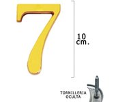 Numero Latón 7 10 cm. con Tornilleria Oculta (Blister 1 Pieza)