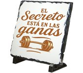 MERCHANDMANIA Placa pizarra frase motivadora el secreto está en las ganas portafotos portafoto