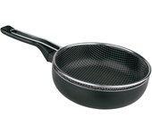 Tradineur - Sartén de inducción antiadherente con Cestillo Freidor - Fabricado en Aluminio - Incluye mango de silicona - Apto para inducción, gas, electricidad y vitrocerámica - Ø 20 cm