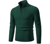 New Men's Pullover Warm Solid Color Half Zipper Sweater V-neck Long Sleeve Sweatwear Men's Knitted Sweatshirts Winter Top