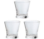LUMINARC CARAJILLO Set 3 Vasos Bajos Vidrio 11CL Transparente Brillo Fabricado en Francia Reciclable