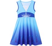 Summer Casual Girls Princess Mermaid Jasmine Elsa Anna Dress for Kids Cotton Clothes Isabella Mirabel Rapunzel Clothing