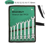 Ratchet Spanner Wrench Set Gear Ring Ratcheting Combination Wrench Kit Metric Flexible Head with Canvas Bag  Metric Flex Head