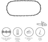 Cadena Motosierra 3/8 / 0.050 1,3 mm. / 50 Eslabones / 91 P