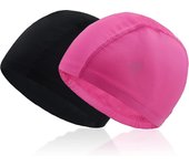 2 adultos nadar gorras piscina gorras suave poliéster mezclado tela natación gorras niños adultos niñas B