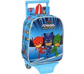 SAFTA  MOCHILA CON CARRO 805 PJMASKS - Mochila Escolar Licencia Oficial - Diseño Ergonómico - Amplio Espacio de Almacenamiento - Bolsillos Multifuncionales