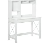 HOMCOM Escritorio con librería de almacenaje moderno escritorio de madera con estantes y amplia encimera para espacios pequeños home office dormitorio, 105 x 50 x 137,5 cm