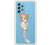 Funda compatible con Samsung Galaxy A72 - Nina fondo corazones