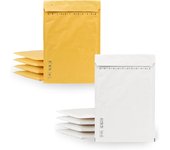 Sobres Acolchados, Sobre Acolchado para Envios, Sobres Burbujas color Kraft y Blanco, Bolsas para Envíos de Paquetes Varios Tamaños, Sobres de Envio · m-office (220x340mm, 10uds)
