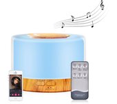 Ultrasonic Cool Mist Humidifier, Aroma Essential Oil Diffuser 7 Color Night Light with Bluetooth Music Speaker, Auto Shut Off