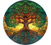 Wood puzzle new green life tree theme personalized 3D puzzle leisure adult children gift education toy high difficulty A3 game
