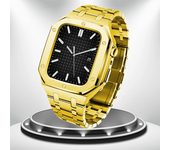 Luxury Modification Kit For Apple Watch Case 9 8 7 45mm 6 5 4 SE 44mm Refit Mod kit Metal Bezel Strap for iWatch 9 8 7 SE 6 5 4