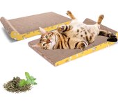 Nobleza - 2 Piezas Rascador para Gatos Carton Corrugado, Hierba Gatera Alfombrillas de Cartón Rascador, 40 x 25cm