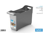 Carrito Trolley Box LILI HOME Transparente - Organizador de Hogar con Ruedas