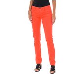MET-Pantalon Tejano Largo de tejido elástico 10DBF0548-G291 para Mujer