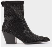 Pedro Miralles Botín cowboy negro con brillos modelo SOHO en tonos Negros. Hecho a mano en España.