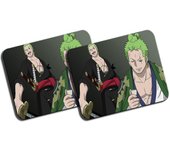 MERCHANDMANIA PACK 2 ALFOMBRILLAS MEDIANAS zoro roronoa wano samurai kuina katana mousepad raton