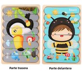 Baby Wooden Montessori Puzzle Child Game Wooden Puzzle 3D Cartoon Animal Puzzle Babies Toys Puzzles For Kids 1 2 3 Year Old