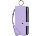 For Samsung Galaxy Z Fold 6 5 4 3 Fold6 5G Crossbody Lanyard Leather Wallet Card Case Wrist Rope Flip Stand Cover With Pen slot
