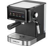 DAM. Cafetera express doble de 20 bares, 850W y depósito de 1.8L. Boquilla espuma y bandeja antigoteo. 21x28x30cm.