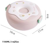 2 Layers Stackable Bento Box Portable Cute Cartoon Children Lunch Box Food Storage Container Eyeglass Bear Thermal Bento Box