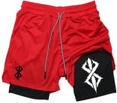 Graphic 2 in 1 Athletic Shorts for Men Gym Workout Running Performance Shorts with Phone Pocket Quick Dry Breathable Lightweight