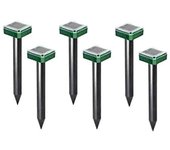 6 unids al aire libre solar ultrasónico vibración repelente serpiente repelente mole electrónico serpiente repelente para jardín patio granja, etc
