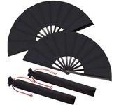 Juego de 2 abanicos para bailar en línea, abanicos de mano plegables de 33 x 63 cm para bailar (2 unidades)
