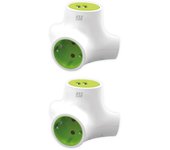 ORION91 Regletade Enchufes Forma TREBOL 3 Tomas SCHUKO Longitud Cable 1,4 Metros y Cargador 2 USB Carga Rápida Nine&One