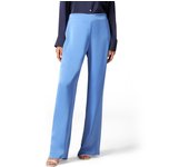 Pantalón Oltre Modelo Palazzo de Raso Vaporoso Cintura Elástica - Talla Grande