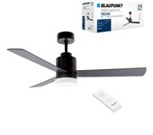 Ventilador de techo - BLAUPUNKT con 3 aspas y una lámpara led incorporada de 18 w , 65 W 132 CM  con mando a distancia Negro calidad Aleman