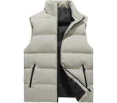 Chaleco cálido para hombre chaqueta sin mangas abrigo impermeable con cremallera cuello levantado, informal ropa de marca 2024