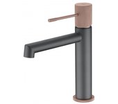 Imex Line BDD038-1GC grifo monomando lavabo diseño gris mate y champagne