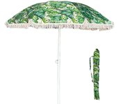 VICTORIA&ANDREA® Sombrilla de Playa de Palo Metal, Parasol Flexible Plegable y Inclinable, Protección de Rayos UV, incluye bolsa de transporte,  Ideal para Playa Jardín Piscina y Terraza