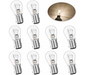 10 bombillas S25 P21/5W BAY15D 1157, 12 V, 21 W, originales para luz de freno trasera - Blanco cálido