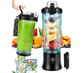 Extractor de zumos, batidora de vaso, Batidora Portátil de 600ml, minilicuadora Recargable Para el Hogar, la Oficina, el Camping y Los Viajes