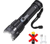 White Laser LED Strong Light Tactical Flashlight 15000 Lumens Zoomable Waterproof Torch Lamp Suitable For Outdoor Camping Hiking
