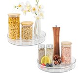 Organizador de plato giratorio para cocina (2 unidades), 23,5 cm/9,25 pulgadas, bandeja giratoria de 360° para refrigerador, estante giratorio redondo para cocina