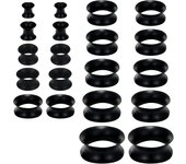 1 Pair 4-20mm Ultra Thin Silicone Flexible Flesh Tunnel Expander Stretching Gauge Earlets Plug Set Gauges Kit